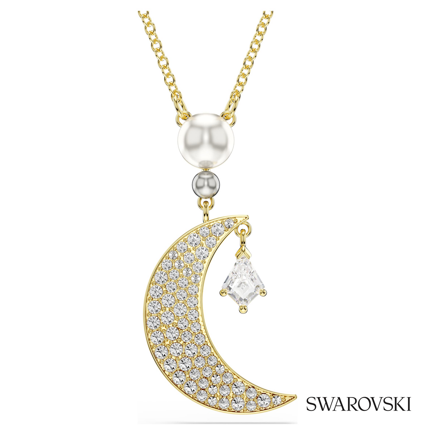 Swarovski Symbolica pendant, Round cut, Moon, White, 18K – item 5754382