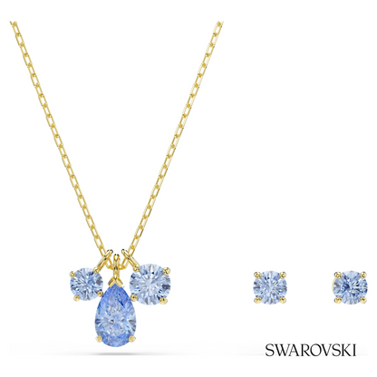 Swarovski Mesmera set, (2), Mixed cuts, Blue, 18K gold – item 5754650