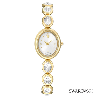 Imber oval watch, Swiss Made, Metal bracelet, Gold tone
