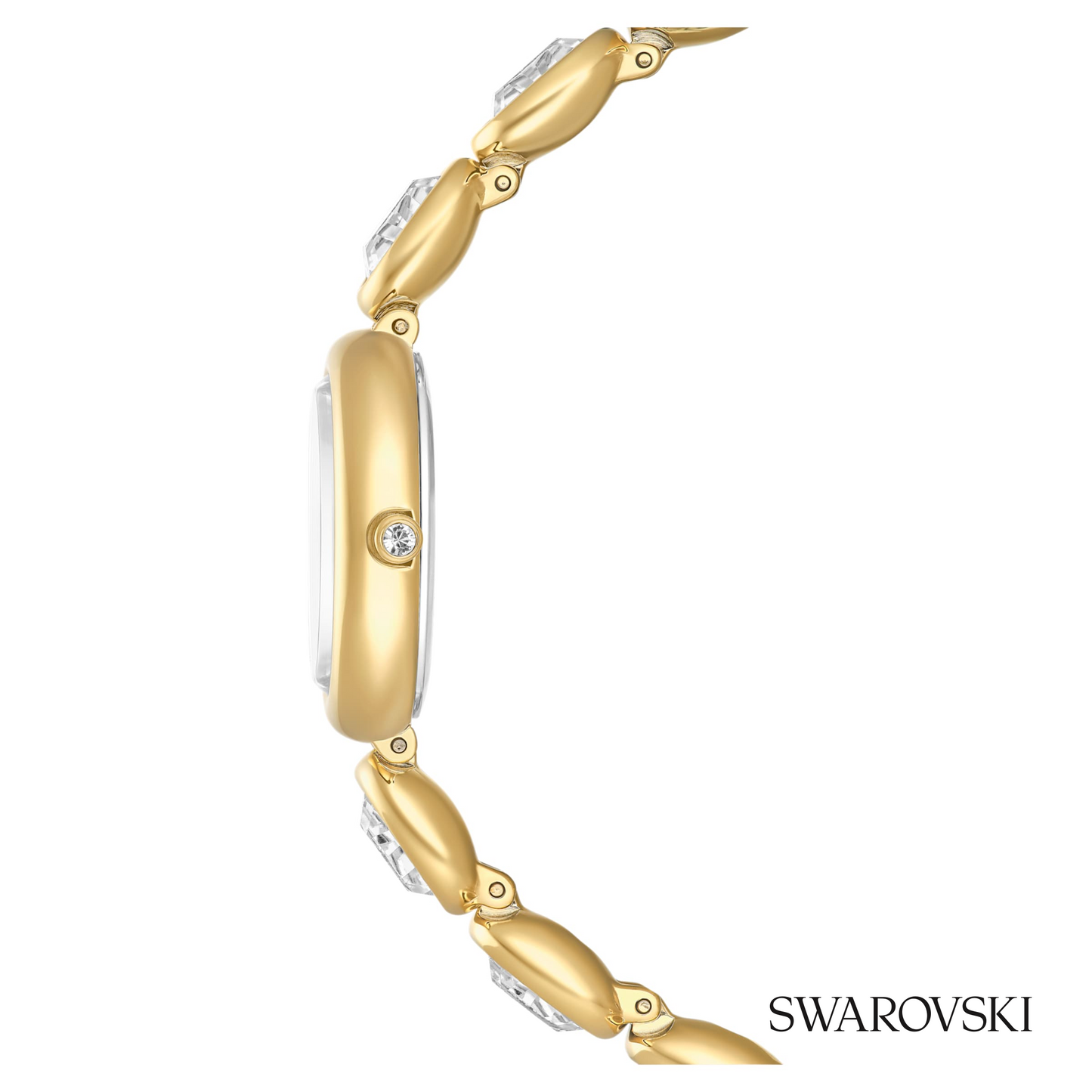 Imber oval watch, Swiss Made, Metal bracelet, Gold tone