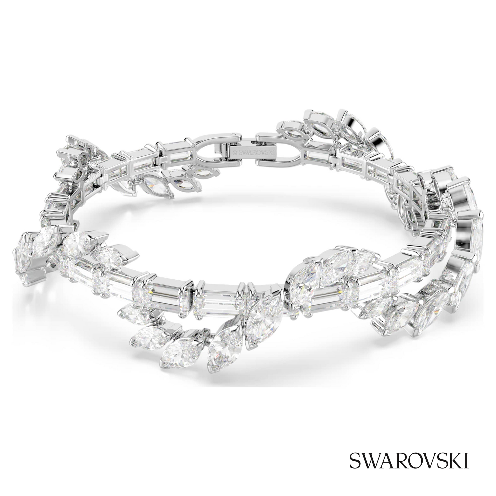 Swarovski Mesmera bracelet, Mixed cuts, White, Rhodium – item 5754818