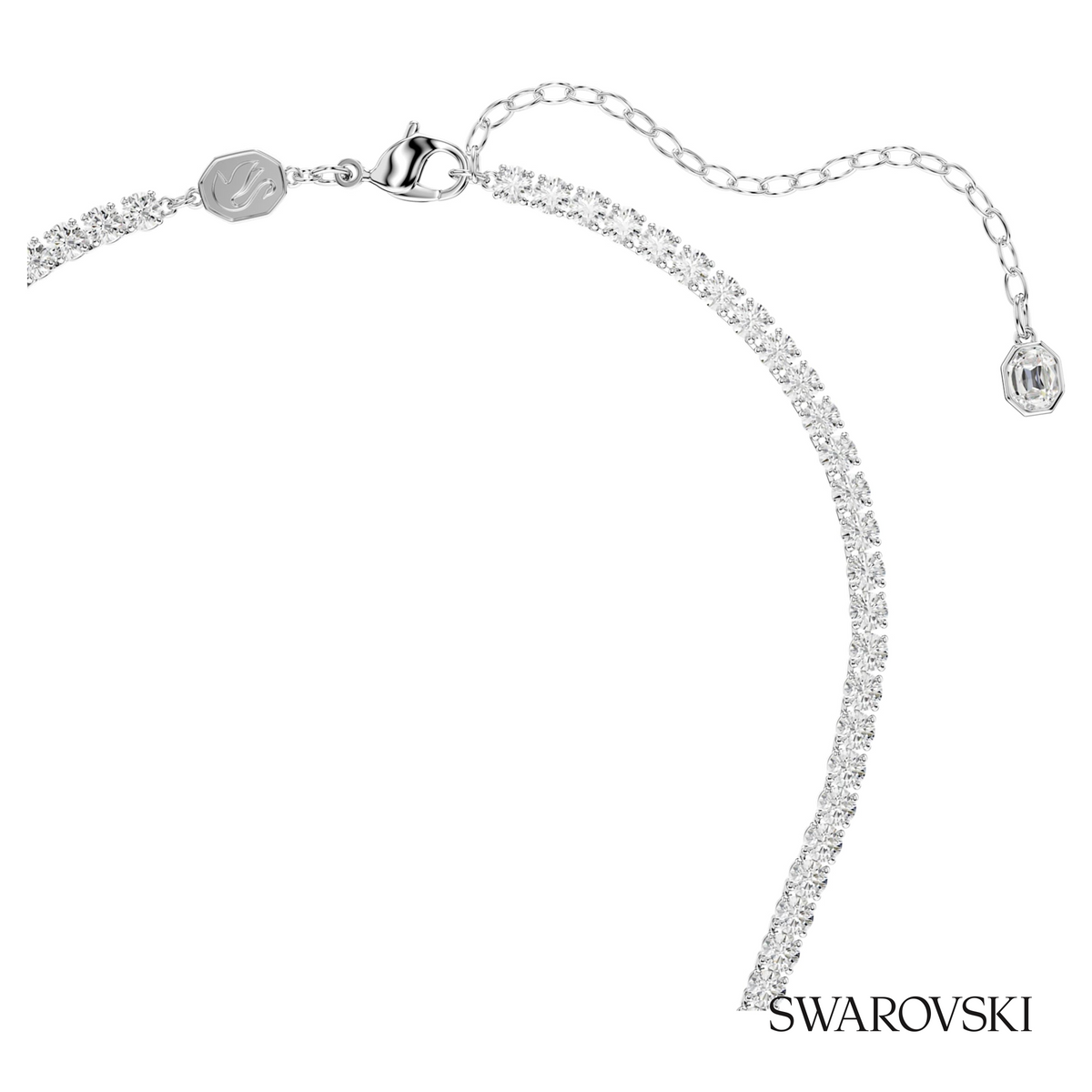 Vienna pendant and brooch, Mixed cuts, Swan, White, Rhodium plated – item 5754828 – view 4