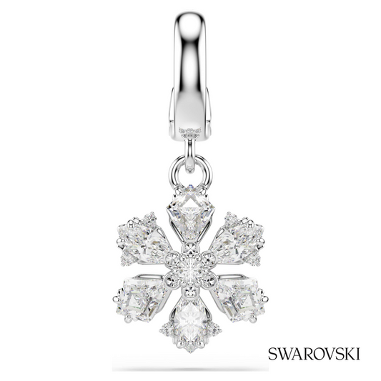 Idyllia charm, Mixed cuts, Snowflake, White, Rhodium plated – item 5755513