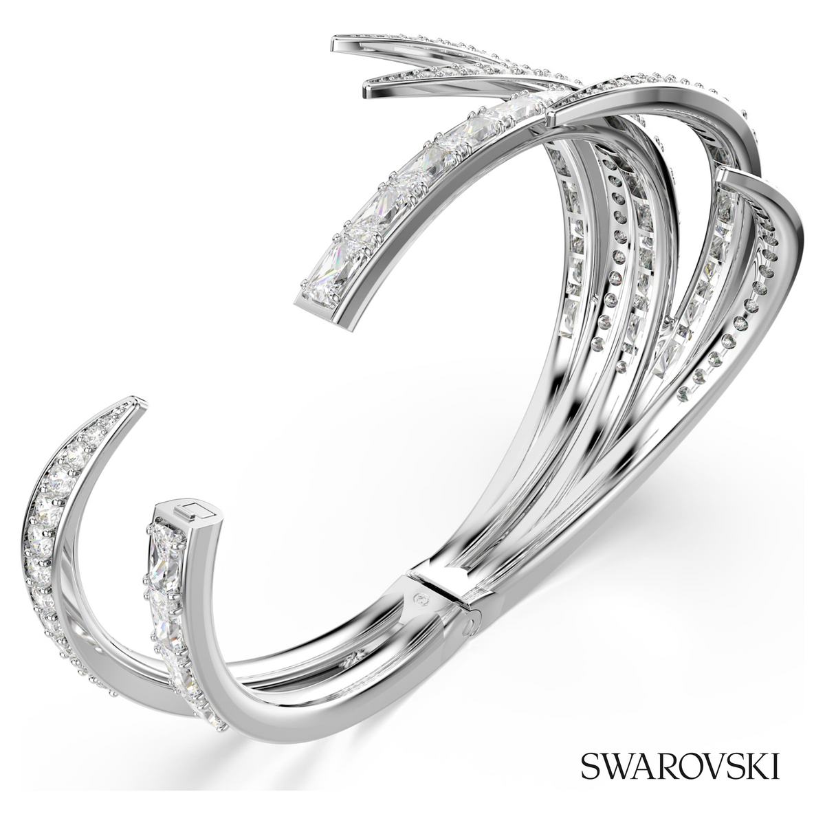 Vienna bangle, Mixed cuts, White, Rhodium plated – item 5756047 – view 3