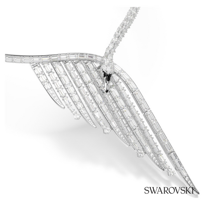 Vienna necklace, Mixed cuts, Swan, White, Rhodium plated – item 5757502 – view 2