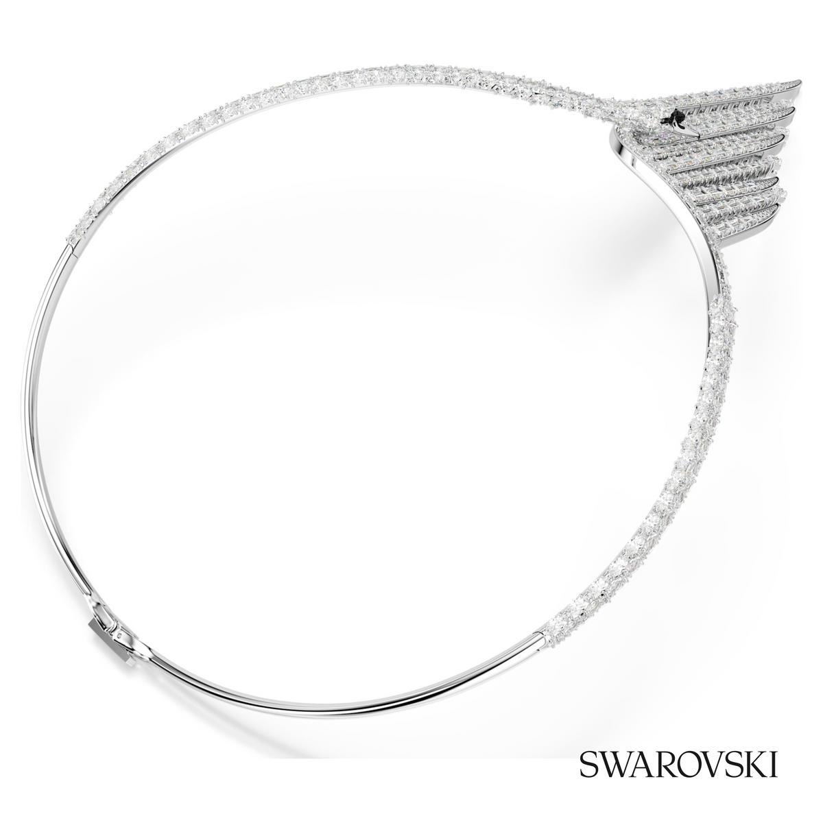 Vienna necklace, Mixed cuts, Swan, White, Rhodium plated – item 5757502 – view 4