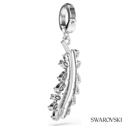 Vienna charm, Mixed cuts, Feather, White, Rhodium plated – item 5757739 – view 4