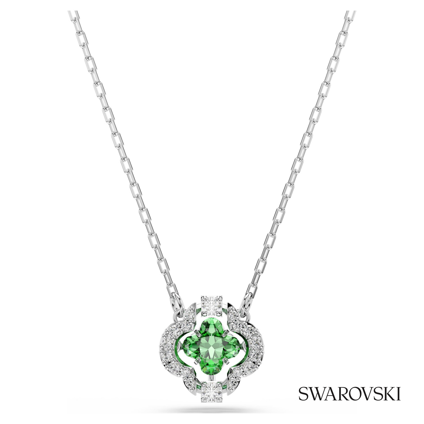 Swarovski Una Angelic pendant, Mixed cuts, Green, Rhodium – item 5757785