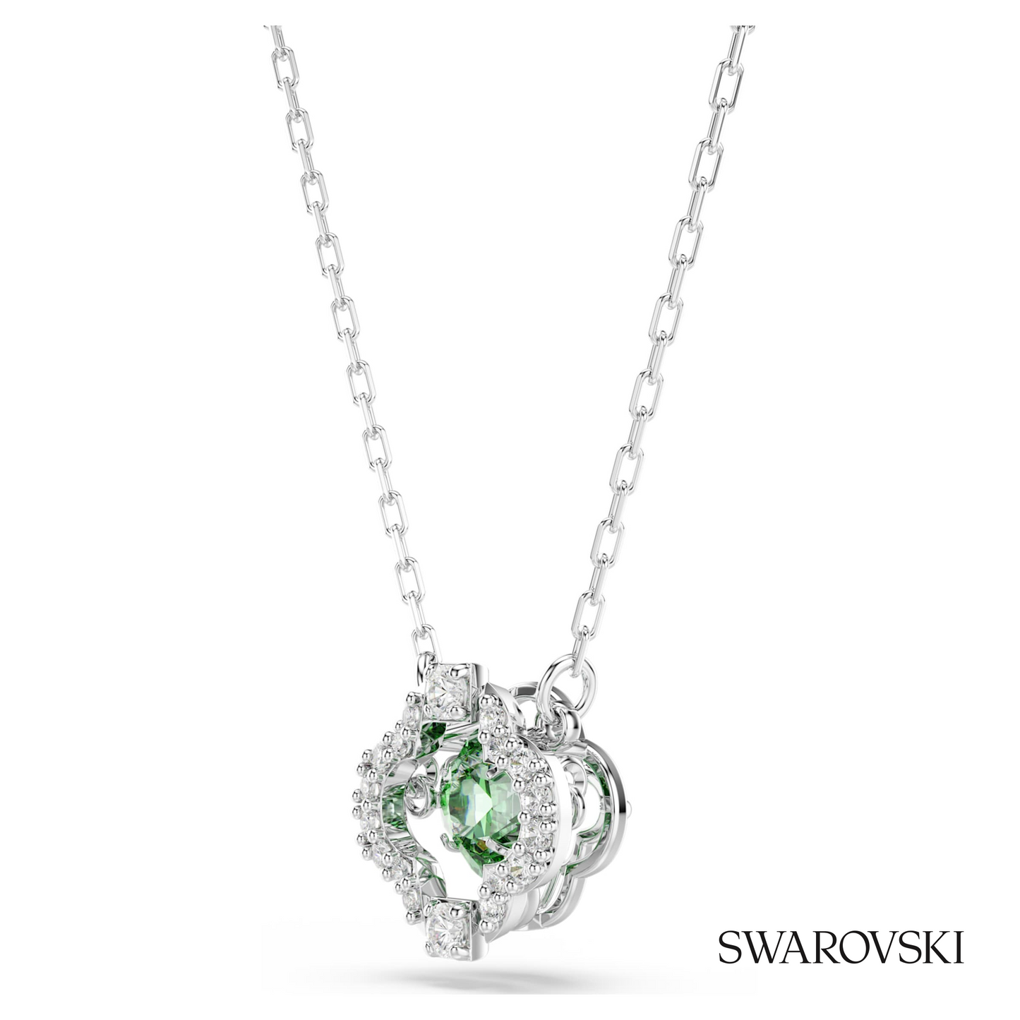 Swarovski Una Angelic pendant, Mixed cuts, Green, Rhodium – item 5757785 image 3