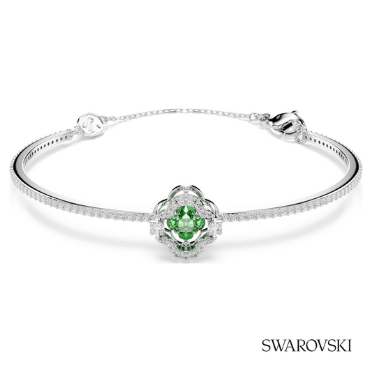 Una Angelic bangle, Mixed cuts, Green, Rhodium plated – item 5757791