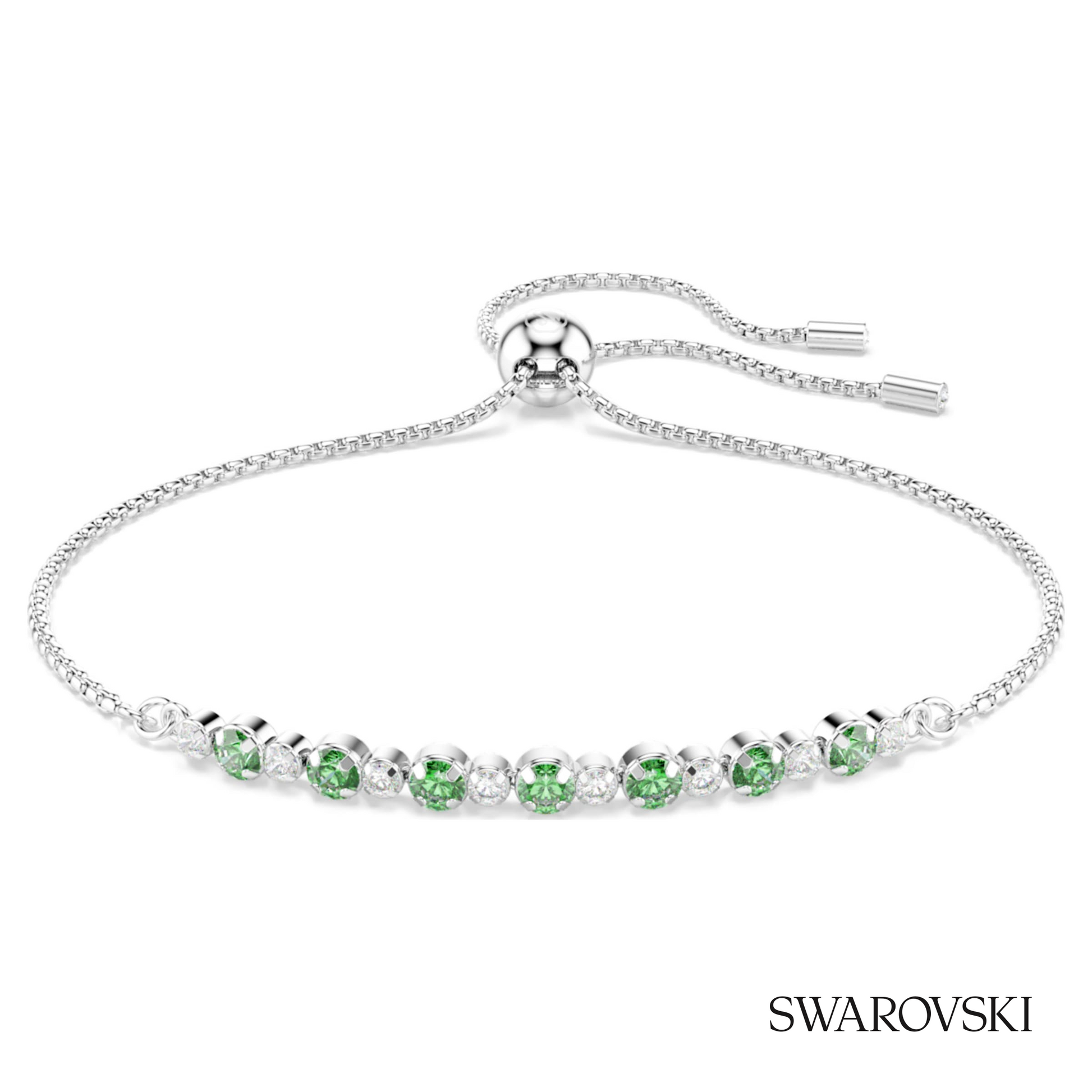 Swarovski Matrix bracelet, Round cut, Green, Rhodium plated – item 5758987 image 5