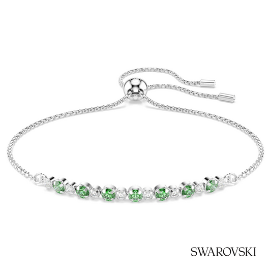 Swarovski Matrix bracelet, Round cut, Green, Rhodium plated – item 5758987