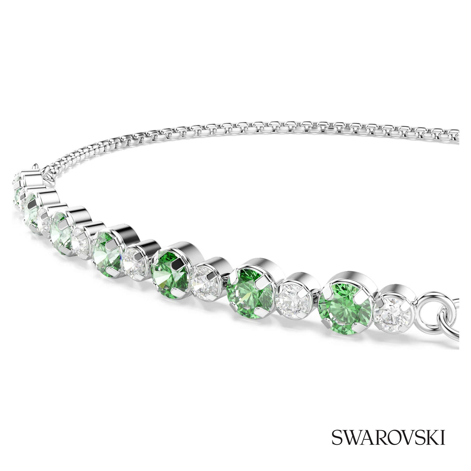 Swarovski Matrix bracelet, Round cut, Green, Rhodium plated – item 5758987 image 2