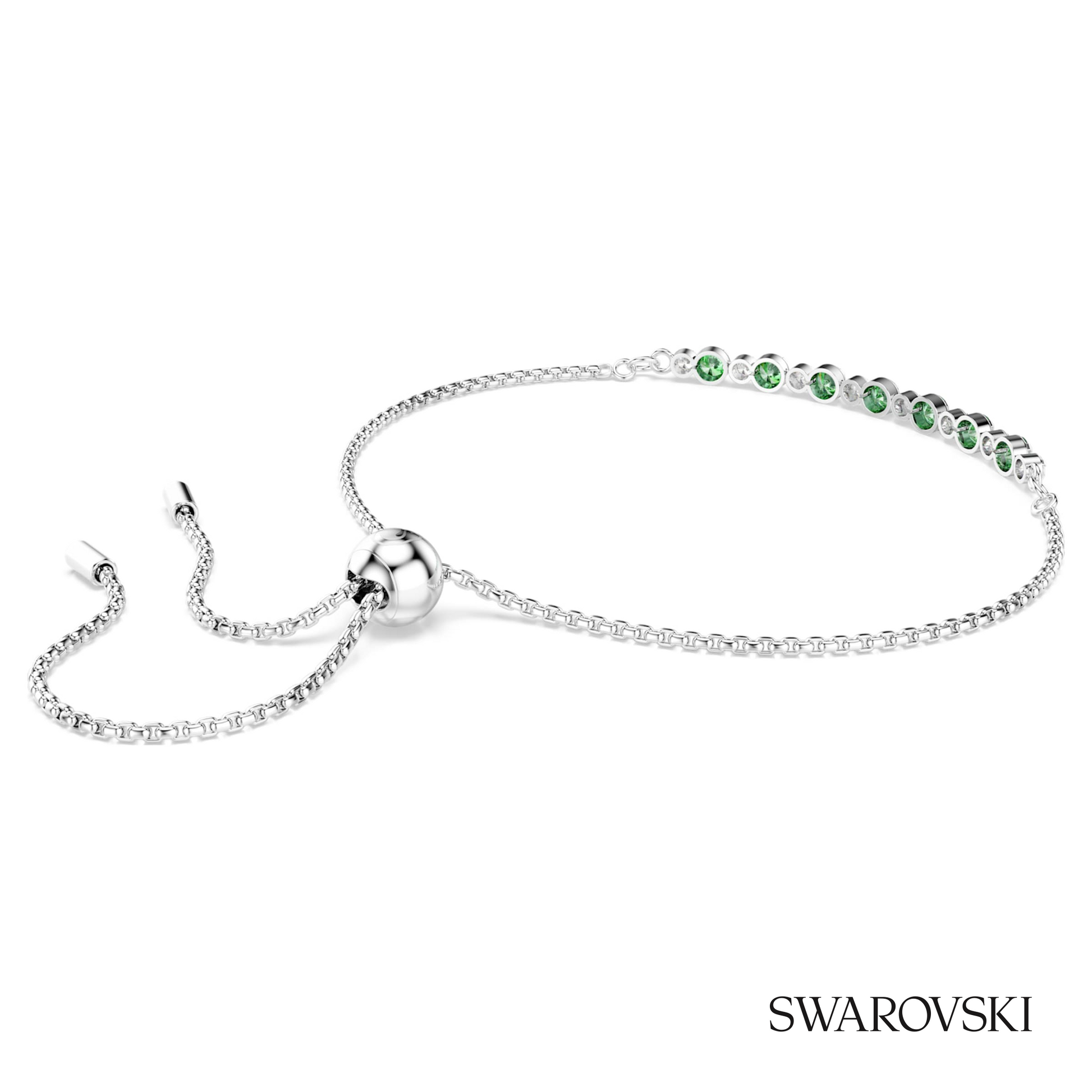 Swarovski Matrix bracelet, Round cut, Green, Rhodium plated – item 5758987 image 4