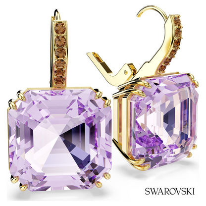 Swarovski Millenia drop earrings, Square cut, Purple, 18K – item 5759990 image 3