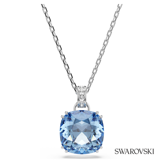 Millenia pendant, Cushion cut, Blue, Rhodium plated – item 5760057