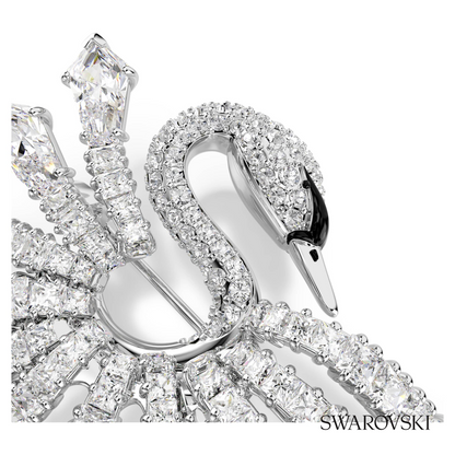 Vienna brooch, Mixed cuts, Swan, White, Rhodium plated – item 5760065 – view 2