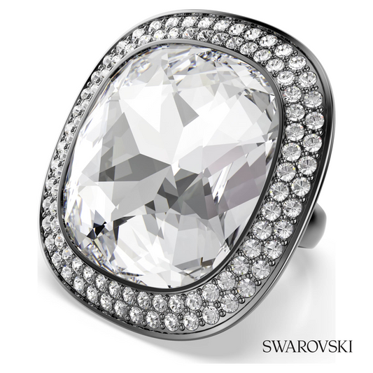 Una Angelic cocktail ring, Cushion cut, White, Ruthenium plated – item 5760117
