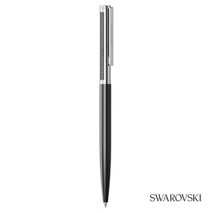 Swarovski Matrix Tennis Ballpoint Pen, Black Lacquered, Crystals / Chrome Plated / Lacquered