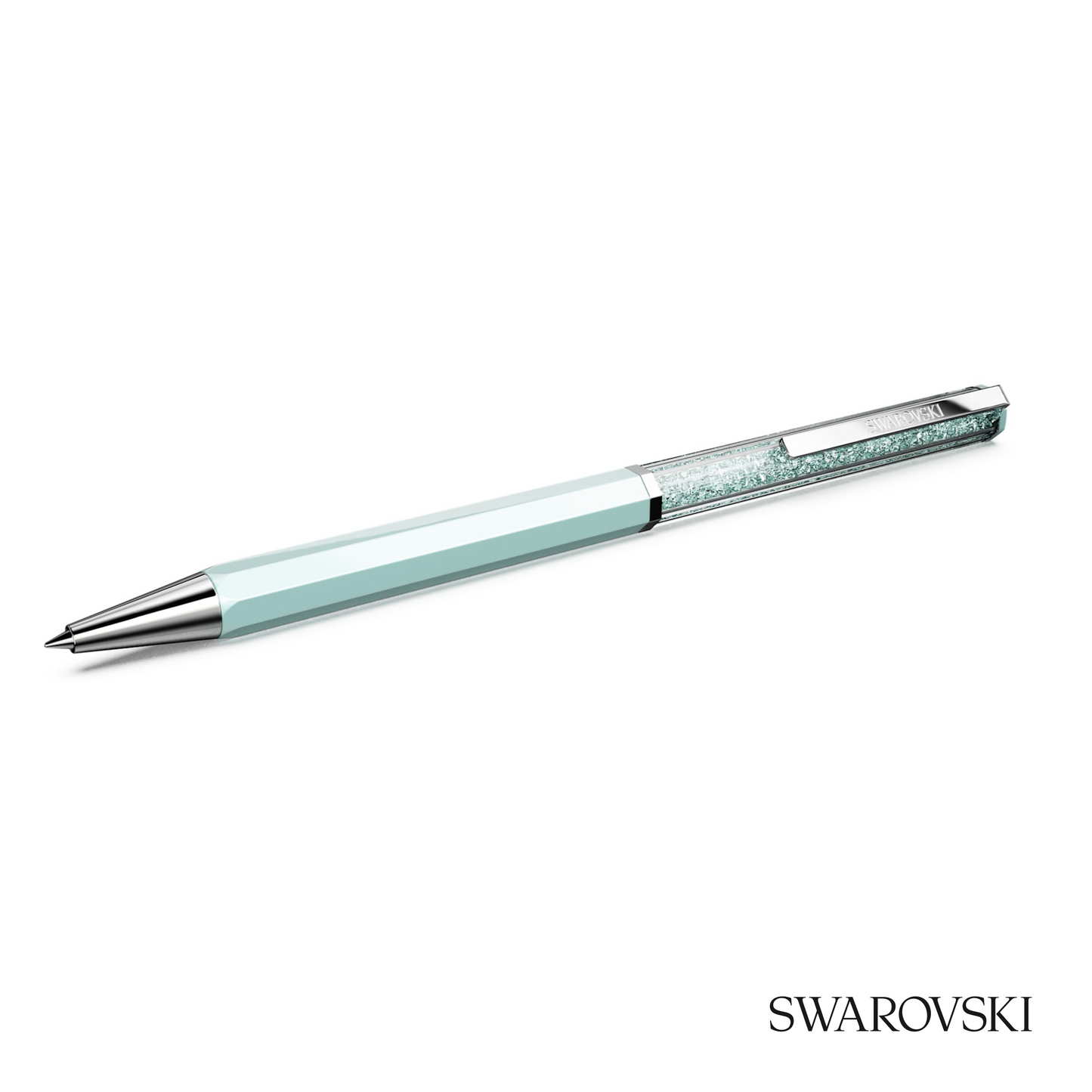Swarovski Crystalline Ballpoint Pen, Blue Lacquered, Crystals / Chrome Plated / Lacquered