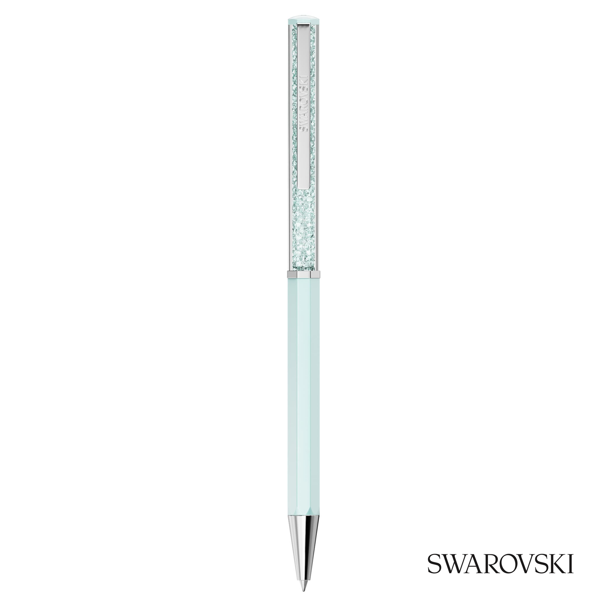 Swarovski Crystalline Ballpoint Pen, Blue Lacquered, Crystals / Chrome Plated / Lacquered