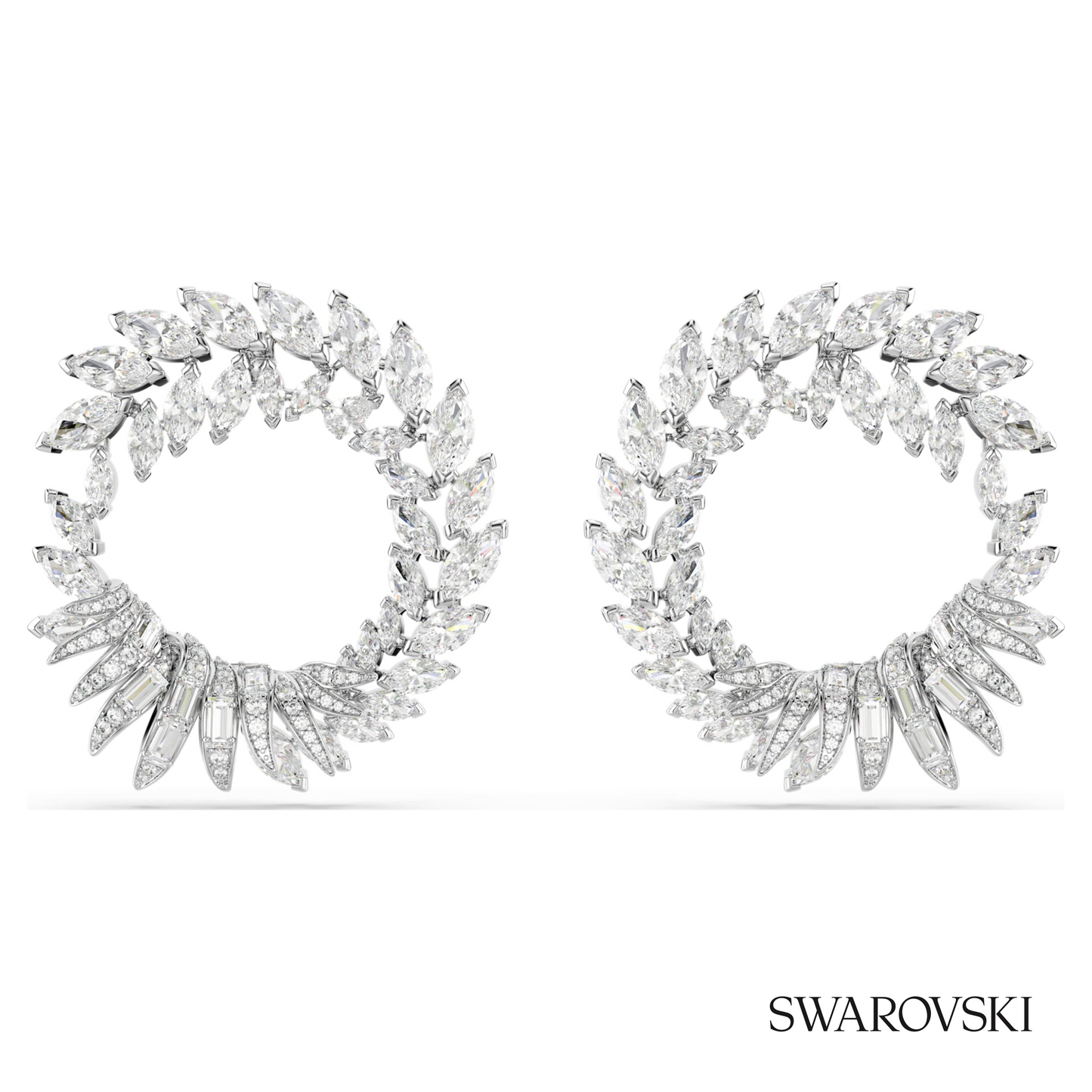 Swarovski Mesmera hoop earrings, Marquise cut, White – item 5760966