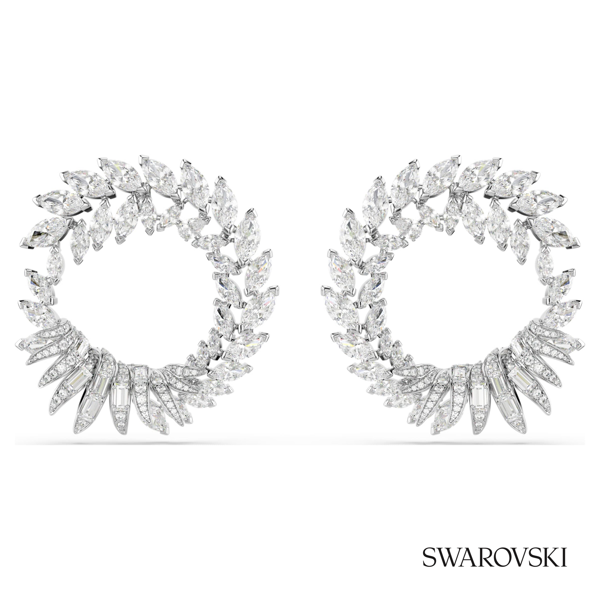 Swarovski Mesmera hoop earrings, Marquise cut, White – item 5760966
