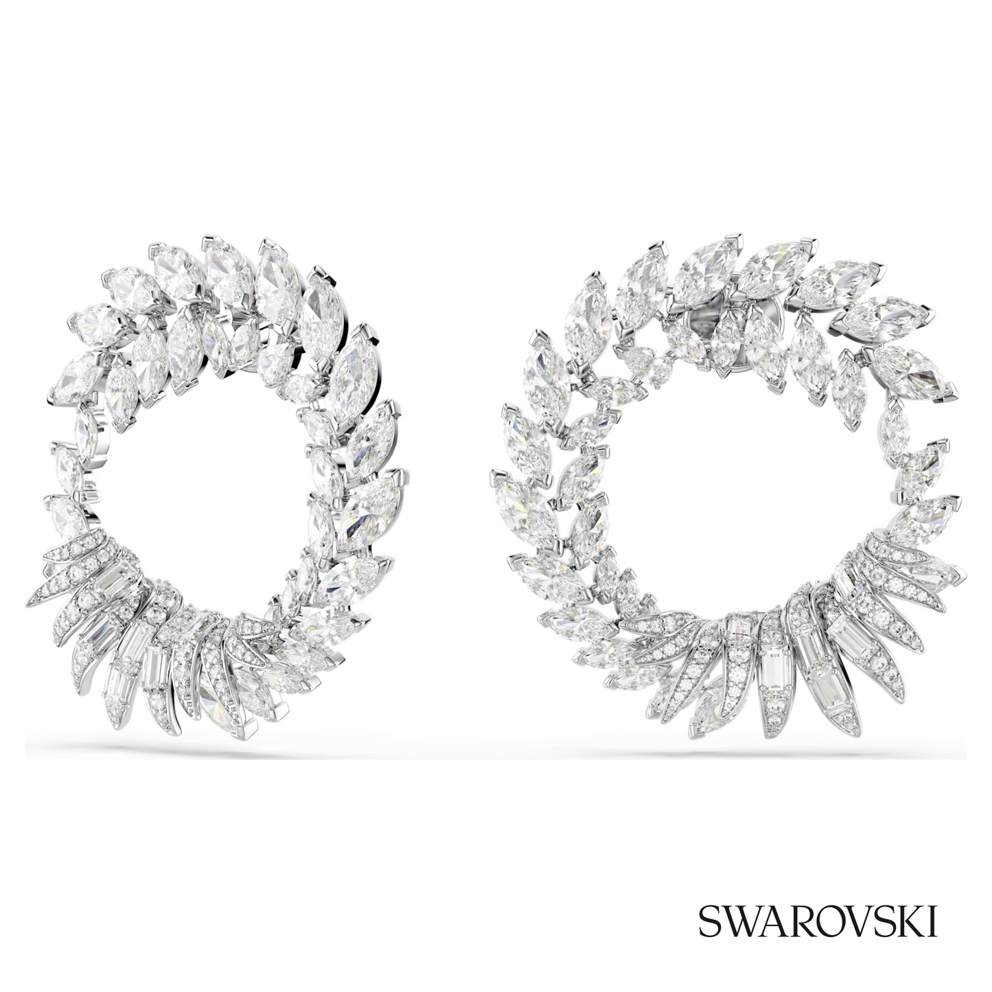Swarovski Mesmera hoop earrings, Marquise cut, White – item 5760966 image 2