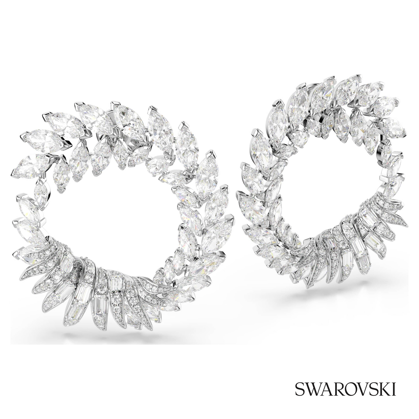 Swarovski Mesmera hoop earrings, Marquise cut, White – item 5760966 image 3