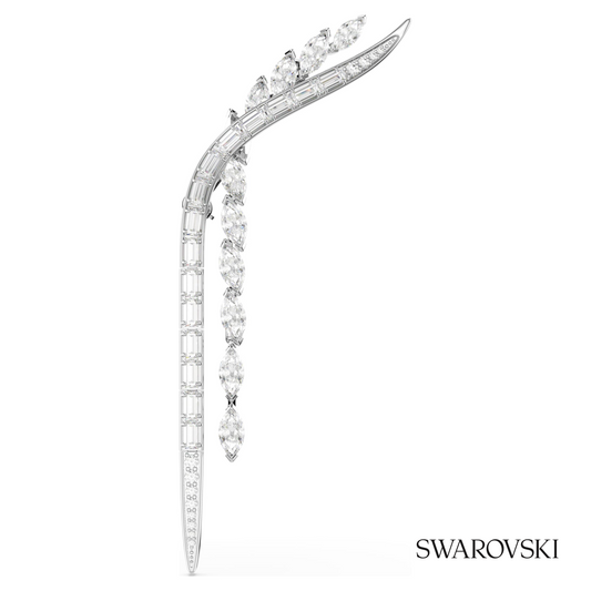 Mesmera brooch, Mixed cuts, White, Rhodium plated – item 5761004