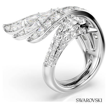 Vienna cocktail ring, Mixed cuts, Swan, White, Rhodium plated – item 5762206 – view 2
