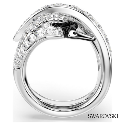 Vienna cocktail ring, Mixed cuts, Swan, White, Rhodium plated – item 5762206 – view 3