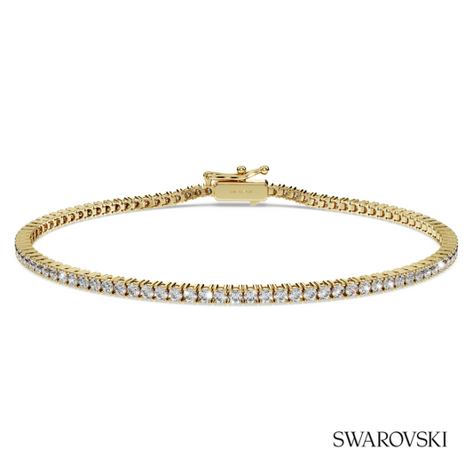 Eternity Tennis bracelet, Lab-grown diamonds 1.5 ct tw, Round shape, White, 14K yellow gold – item 5763008