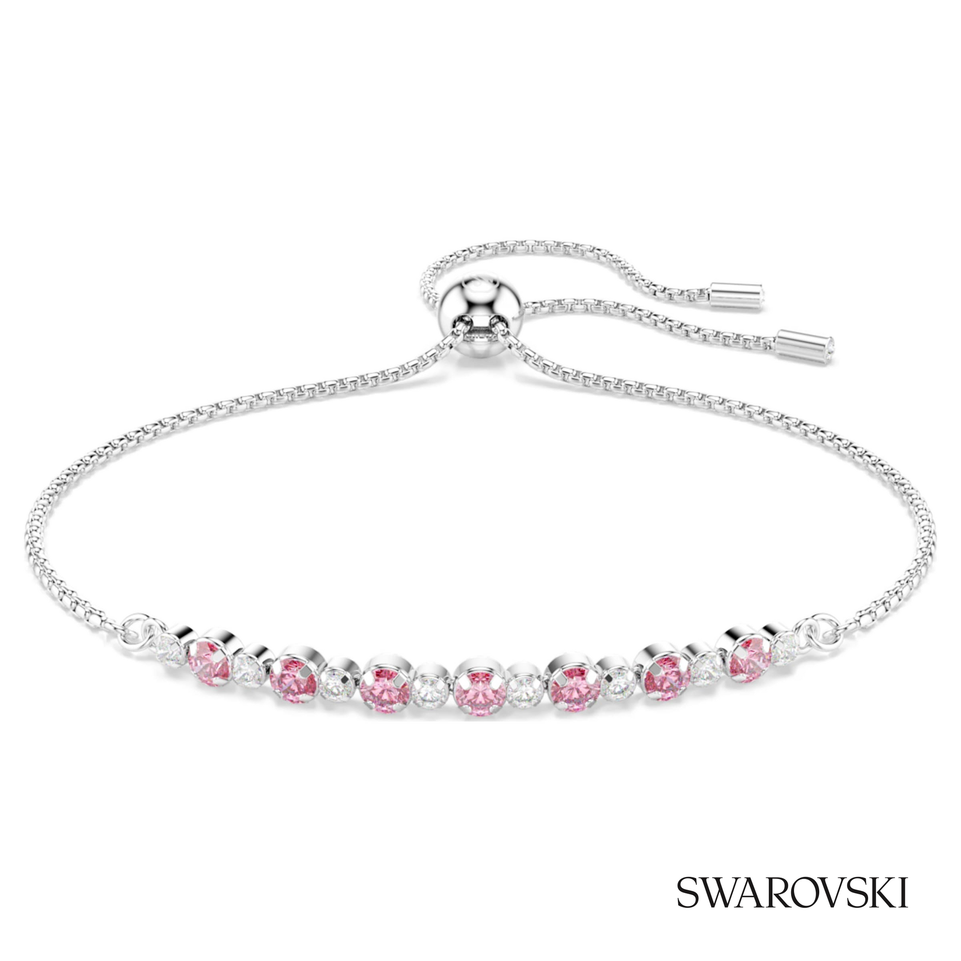 Swarovski Matrix bracelet, Round cut, Pink, Rhodium plated – item 5763042 image 5
