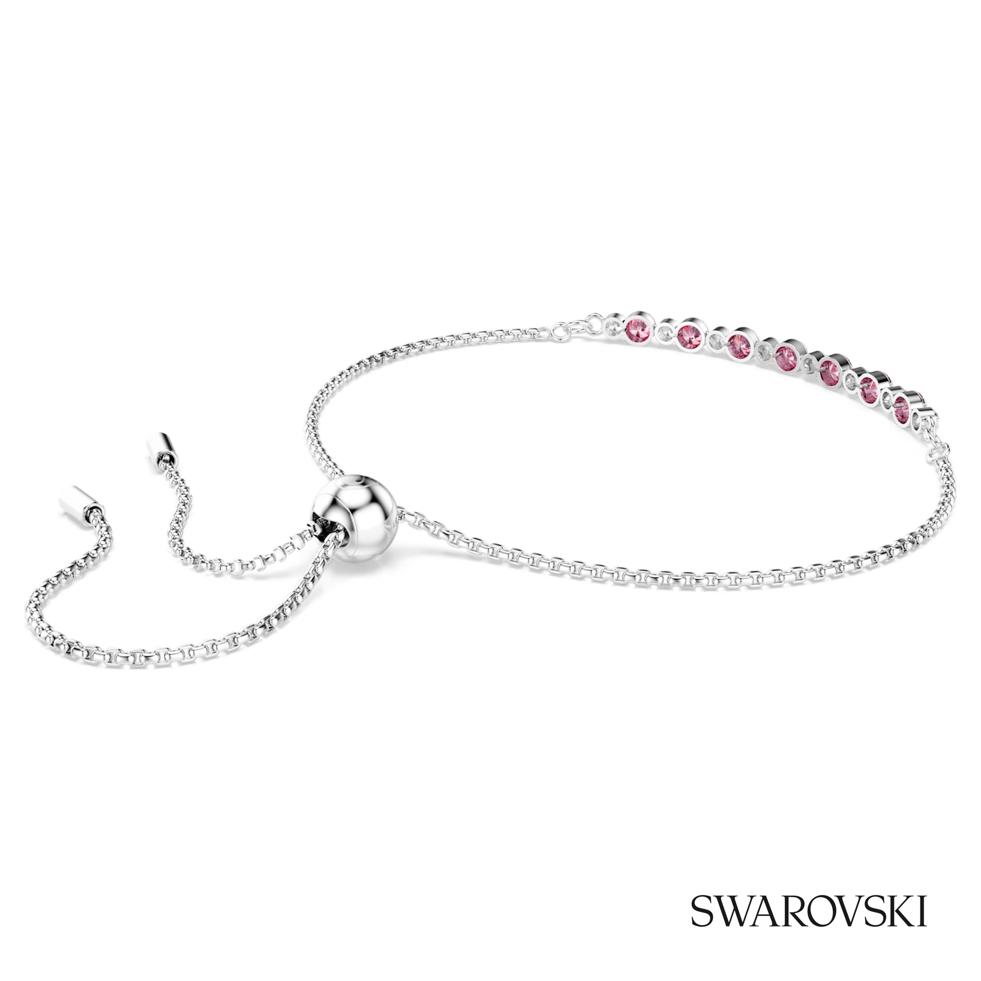 Swarovski Matrix bracelet, Round cut, Pink, Rhodium plated – item 5763042 image 4