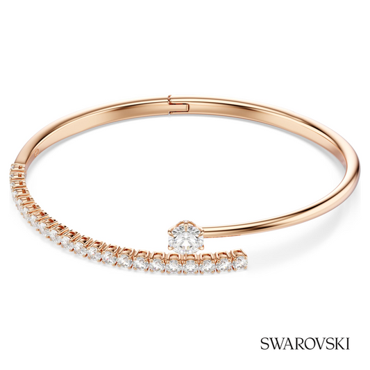 Matrix bangle, Round cut, White, 18K rose gold finish – item 5763819