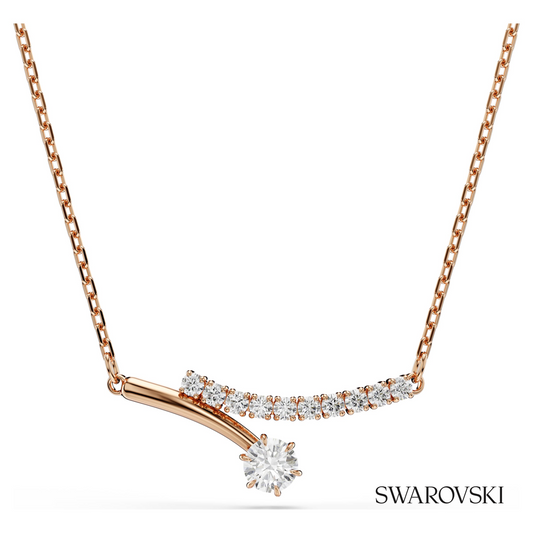 Matrix necklace, Round cut, White, 18K rose gold finish – item 5763823
