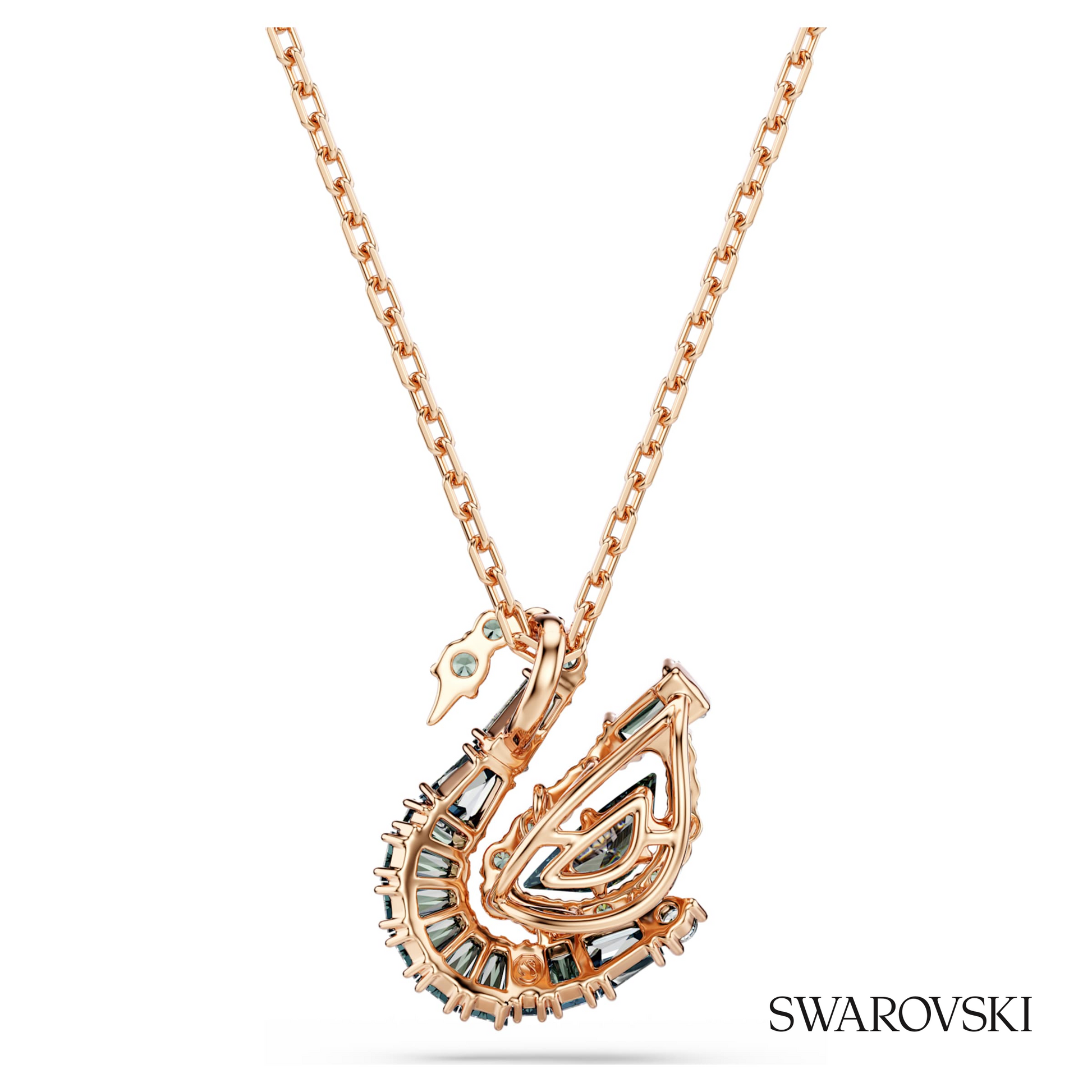 Swarovski Swan pendant, Mixed cuts, Swan, Black, 18K rose – item 5764882 image 5