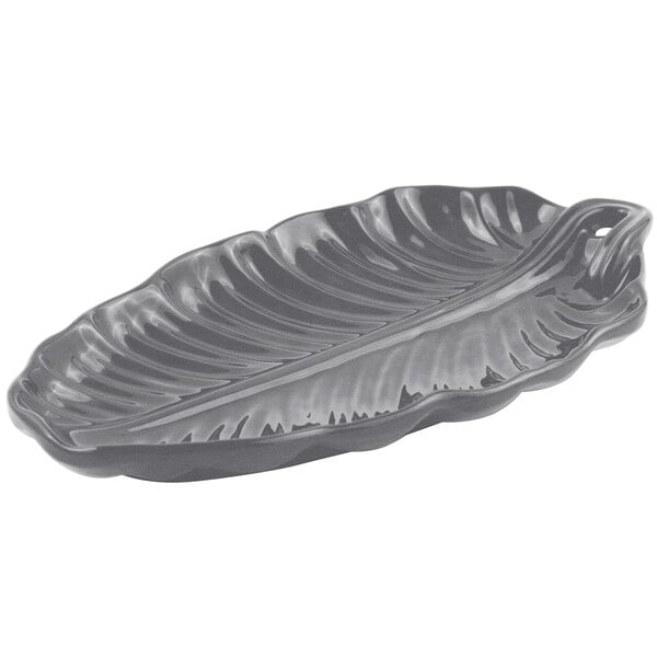 Bon Chef 9802 19 1/2" x 11" Smoke Gray Serving Platter – item 2019802SG
