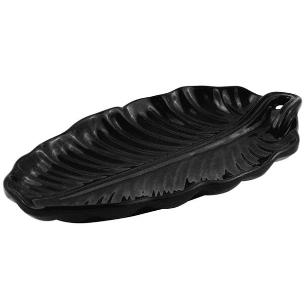Bon Chef 9802 19 1/2" x 11" Black Speckled Serving Platter – item 2019802BS