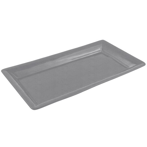 Bon Chef 5057 19" x 10" Smoke Gray Sandstone Display Tray – item 2015057SG