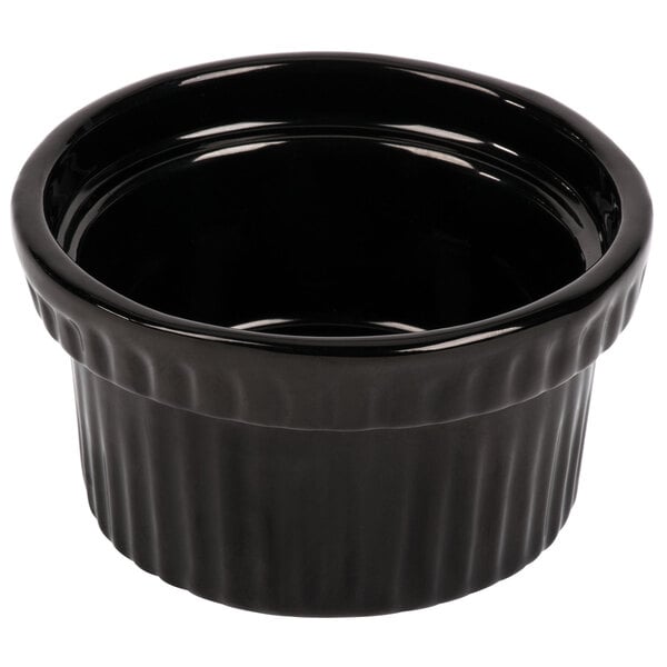 Tablecraft CW1610BK 10.5 oz. Black Serving Bowl w/ Ridges – item 8081610DBK image 2