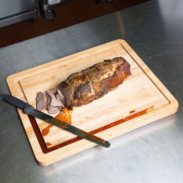 Tablecraft 20" x 16" Wood Cutting Board w/ Non-Slip Legs – item 808CBW20161L image 2