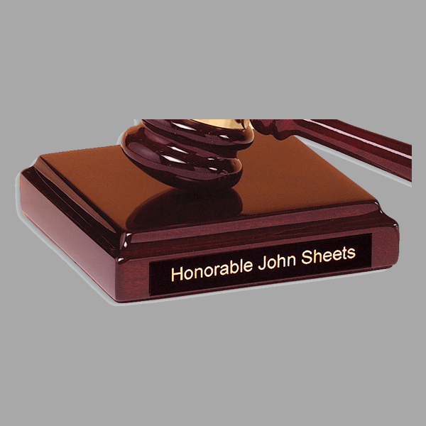 4.5" x 4.5" Rosewood Piano Sounding Block w/ Black Plaque – item 740