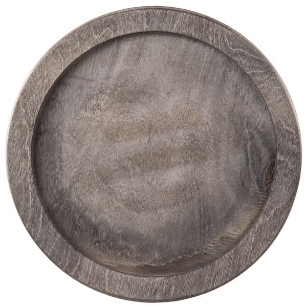 Lodge U7RP 11 1/4" Round Wood Underliner w/ Walnut Finish – item 530U7RP