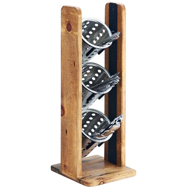 Madera 3-Cylinder Vertical Flatware / Condiment Display – item 211341199