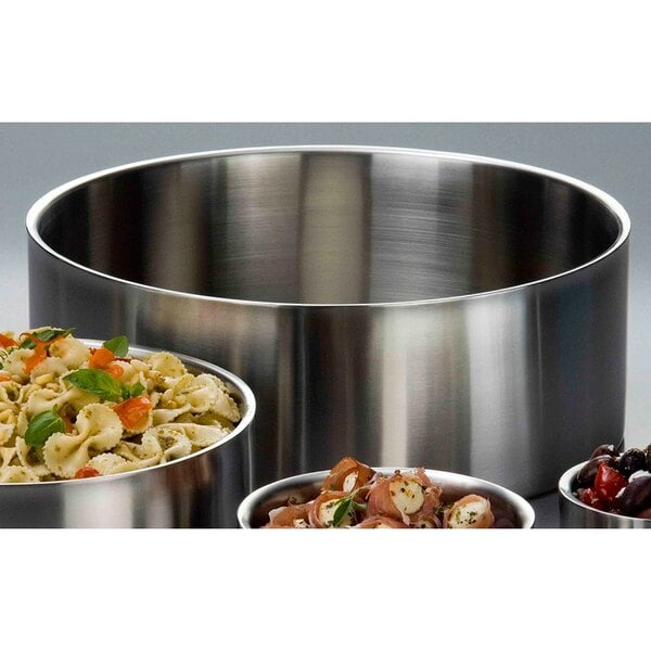 American Metalcraft 14" x 5" Insulated Double Serving Bowl – item 124DWB14