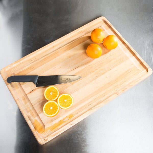 Tablecraft 24" x 16" x 1 1/4" Wood Grooved Cutting Board – item 808CBW241615 image 2