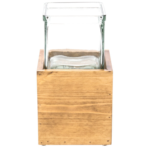 Madera Rustic Pine Riser w/ Jar - 4 Condiment Organizer – item 2113427599