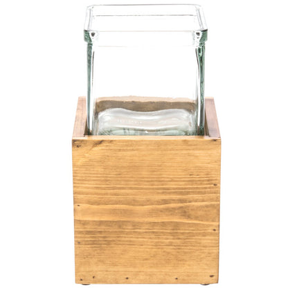 Madera Rustic Pine Riser w/ Jar - 4 Condiment Organizer – item 2113427599